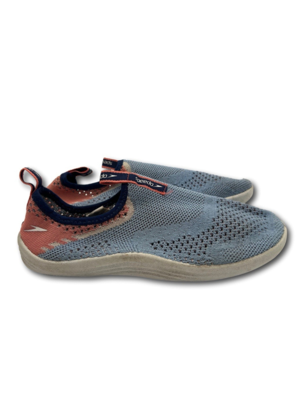 Speedo Water Shoes Woman’s Size Small 5-6 Blue Mesh Top Rubber Sole Pull-On